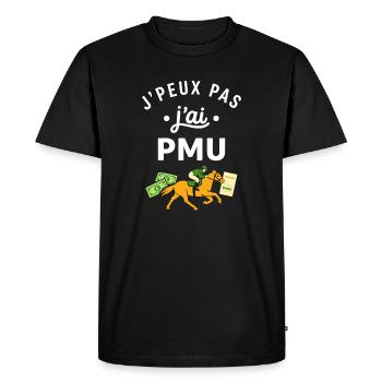 J’peux pas j’ai PMU - T-shirt Premium bio Homme - noir - Devant - Nico (187cm)