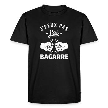 J'ai bagarre poings en duel - T-shirt Premium bio Homme - noir - Devant - Nico (187cm)