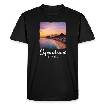 Copacabana Brazil Sunset Beach Magic - Men's Premium Organic T-Shirt - black - Front - Nico (187cm)