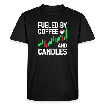 Coffee and candles Stock Market Stock Market Trader - Men's Premium Organic T-Shirt - black - Front - Nico (187cm)