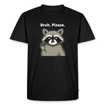 Mec, s’il te plaît, le Mème des ratons laveurs - T-shirt Premium bio Homme - noir - Devant - Nico (187cm)