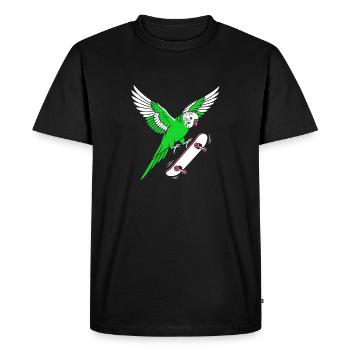 Dessin animé du Perroquet Vert - T-shirt Premium bio Homme - noir - Devant - Nico (187cm)