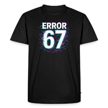 Idée de cadeau Error 67 Six Seven Glitch Cyber Meme - T-shirt Premium bio Homme - noir - Devant - Nico (187cm)
