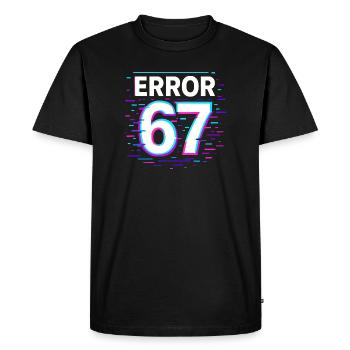 Idée de cadeau Error 67 Six Seven Glitch Cyber Meme - T-shirt Premium bio Homme - noir - Devant - Nico (187cm)