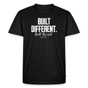Built Different Built By God Psalm 139:14 - Men's Premium Organic T-Shirt - black - Front - Nico (187cm)