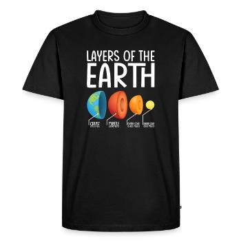 Earth Layers Exploded Diagram - Men's Premium Organic T-Shirt - black - Front - Nico (187cm)