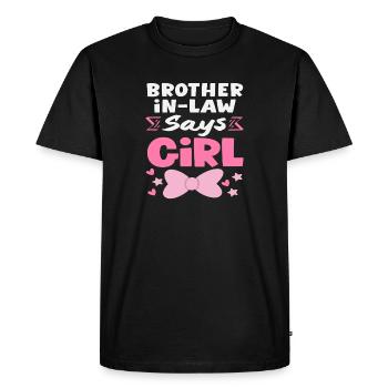 Le demi-frère dit que la fille révèle le sexe - T-shirt Premium bio Homme - noir - Devant - Nico (187cm)