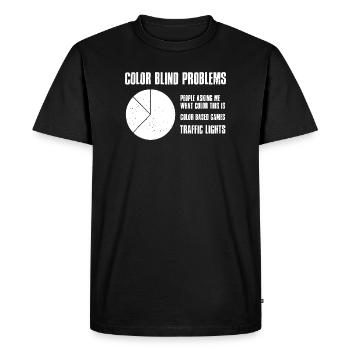 Problèmes de daltoniens - T-shirt Premium bio Homme - noir - Devant - Nico (187cm)