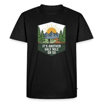 Randonnée Camping, Randonnée en plein air, Montagne nature - T-shirt Premium bio Homme - noir - Devant - Nico (187cm)