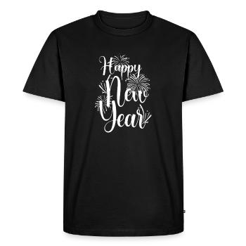 Joyful New Year Fireworks Script - Men's Premium Organic T-Shirt - black - Front - Nico (187cm)
