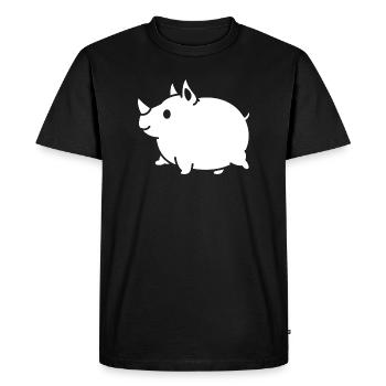 Silhouette mignonne de dessin animé Rhinocéros - T-shirt Premium bio Homme - noir - Devant - Nico (187cm)
