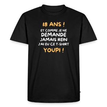 Funny Draw Boy Teen 18 Years Funny Birthday 18 - Men's Premium Organic T-Shirt - black - Front - Nico (187cm)