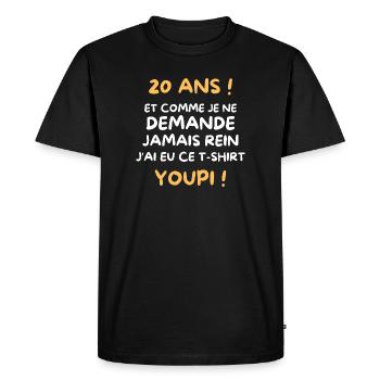 Funny Draw Boy Teen 20 Years Funny Birthday 20 - Men's Premium Organic T-Shirt - black - Front - Nico (187cm)