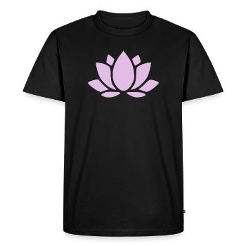 Fleur de lotus Fleur de lotus Fleur de lotus Fleur de violette Fleur de yoga - T-shirt Premium bio Homme - noir - Devant - Nico (187cm)