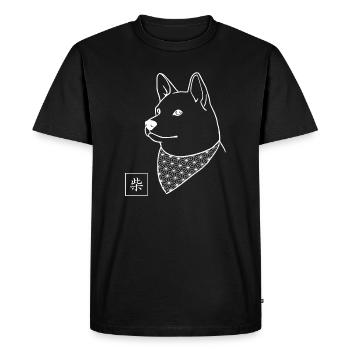 SHIBA Shiba - Japanese Asanoha Bandana Pup - Men's Premium Organic T-Shirt - black - Front - Nico (187cm)