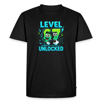 Level 67 débloqué six sept joueurs italiens de Brainrot - T-shirt Premium bio Homme - noir - Devant - Nico (187cm)