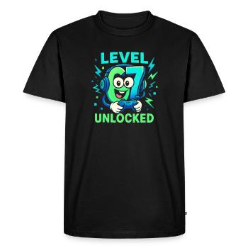 Level 67 débloqué six sept joueurs italiens de Brainrot - T-shirt Premium bio Homme - noir - Devant - Nico (187cm)