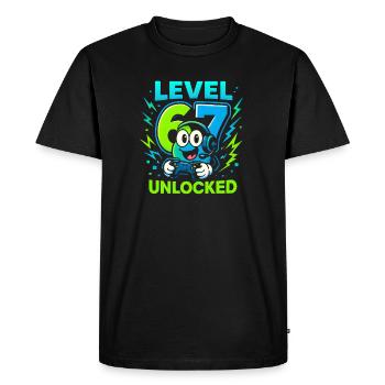 Level 67 débloqué six sept joueurs italiens de Brainrot - T-shirt Premium bio Homme - noir - Devant - Nico (187cm)