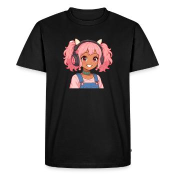 Vintage Japanese Bigfoot Gamer Anime Gaming - Men's Premium Organic T-Shirt - black - Front - Nico (187cm)