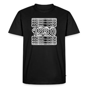 1980 - Men's Premium Organic T-Shirt - black - Front - Nico (187cm)
