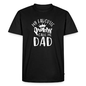 La princesse m’appelle papa - T-shirt Premium bio Homme - noir - Devant - Nico (187cm)