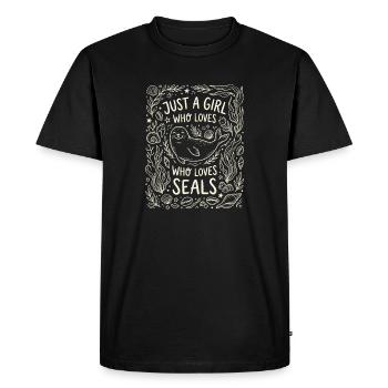 Motif La fille adore les phoques - T-shirt Premium bio Homme - noir - Devant - Nico (187cm)