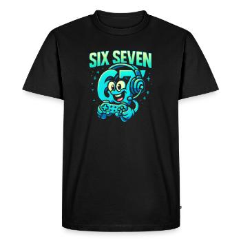 Six Seven Gamer Mascotte Italienne Brainrot Gaming - T-shirt Premium bio Homme - noir - Devant - Nico (187cm)
