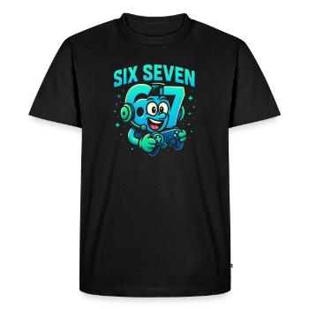 Six Seven Gamer Mascotte Italienne Brainrot Gaming - T-shirt Premium bio Homme - noir - Devant - Nico (187cm)