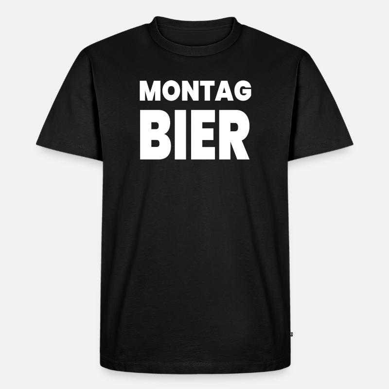 Bier - Männer Premium Bio T-Shirt - Schwarz