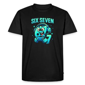 Six Seven Gamer Mascotte Italienne Brainrot Gaming - T-shirt Premium bio Homme - noir - Devant - Nico (187cm)