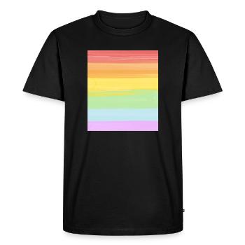 Pastel Rainbow Gradient LGBTQ Pride - Men's Premium Organic T-Shirt - black - Front - Nico (187cm)
