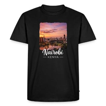 Nairobi Kenya - Men's Premium Organic T-Shirt - black - Front - Nico (187cm)