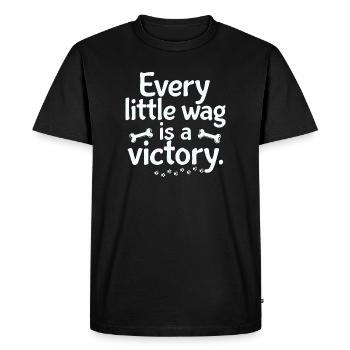 Chaque plaisanterie est une petite victoire - T-shirt Premium bio Homme - noir - Devant - Nico (187cm)