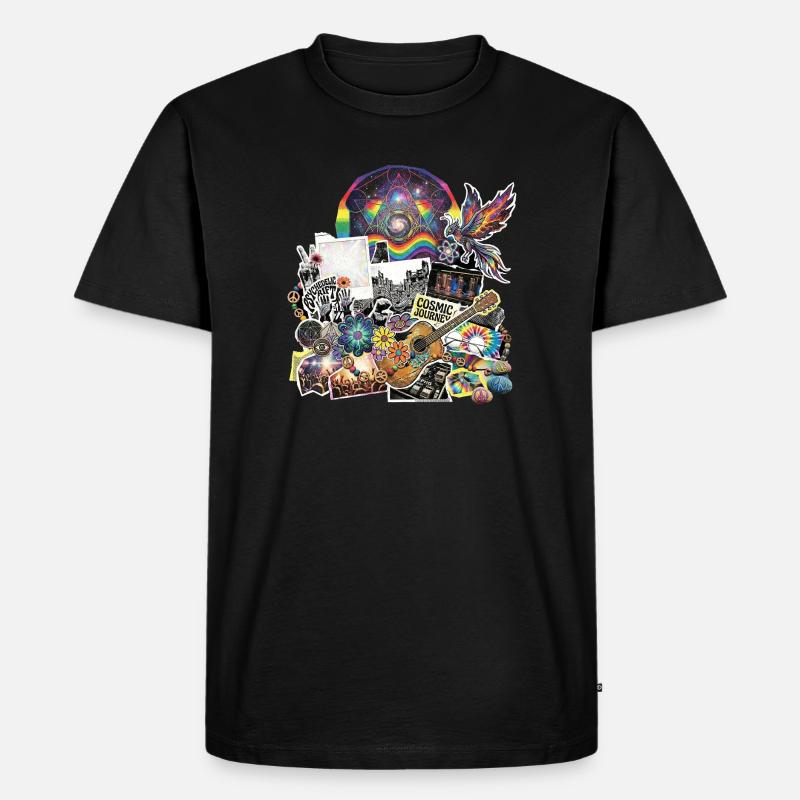 Psychedelic Rock Cosmic Space - Männer Premium Bio T-Shirt - Schwarz