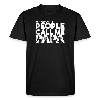 Mes préférés m’appellent papa du sport - T-shirt Premium bio Homme - noir - Devant - Nico (187cm)