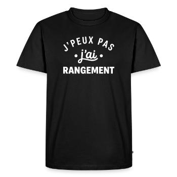 J'peux pas j'ai rangement - T-shirt Premium bio Homme - noir - Devant - Nico (187cm)