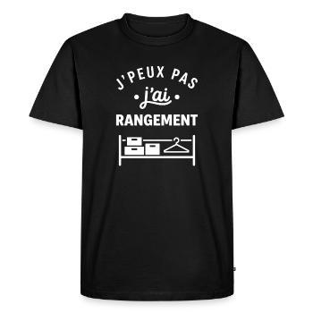 J'peux pas j'ai rangement - T-shirt Premium bio Homme - noir - Devant - Nico (187cm)