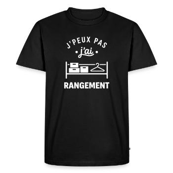 J’peux pas j’ai rangement - T-shirt Premium bio Homme - noir - Devant - Nico (187cm)