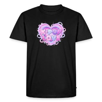 K-Pop Love Heart Pastel - T-shirt Premium bio Homme - noir - Devant - Nico (187cm)