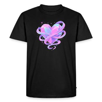 Cœur en cristal pastel avec nœuds - T-shirt Premium bio Homme - noir - Devant - Nico (187cm)