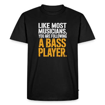 Bassist Following A Bass Player Band Bassspieler - Men's Premium Organic T-Shirt - black - Front - Nico (187cm)