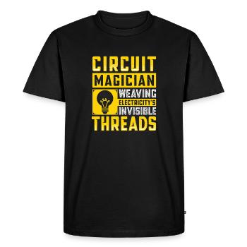 Électricien, technicien en électronique, électricien - T-shirt Premium bio Homme - noir - Devant - Nico (187cm)