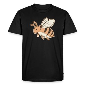 Abeille cartoon orange rayures Tigrée - T-shirt Premium bio Homme - noir - Devant - Nico (187cm)
