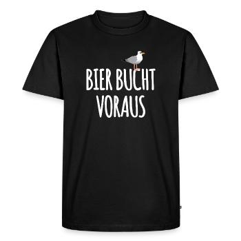 Bier Bucht Seefahrer Kneipe - Männer Premium Bio T-Shirt - Schwarz - Vorne - Nico (187cm)