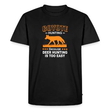 Hunting Hunter Coyote - Men's Premium Organic T-Shirt - black - Front - Nico (187cm)