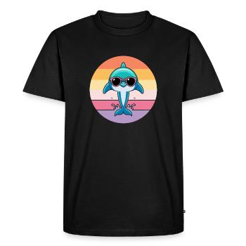 Dauphin pastel lunettes soleil - T-shirt Premium bio Homme - noir - Devant - Nico (187cm)