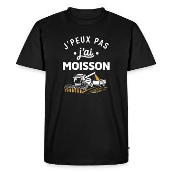 J’peux pas j’ai moisson – motif agricole - T-shirt Premium bio Homme - noir - Devant - Nico (187cm)