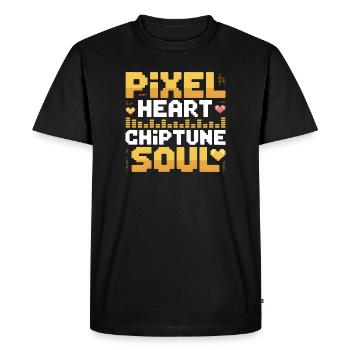 Cœur de Pixel, Âme Chiptune | Musique 8 bits - T-shirt Premium bio Homme - noir - Devant - Nico (187cm)