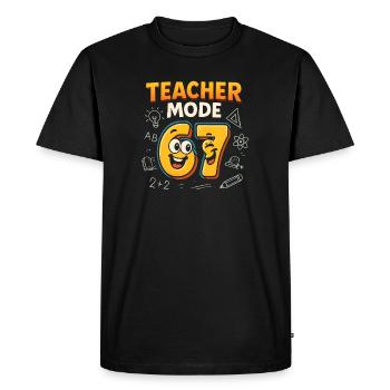 Six Seven 67 Enseignant École de mode Humour Drôle de mème - T-shirt Premium bio Homme - noir - Devant - Nico (187cm)