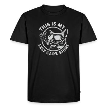 Mon t-shirt de chat d’auto-soin - T-shirt Premium bio Homme - noir - Devant - Nico (187cm)